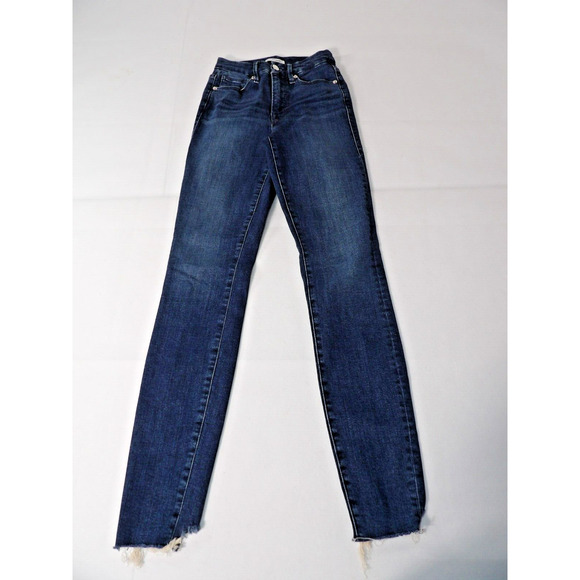 Good American Jeans 00/24 Good Legs Skinny Raw Hem Dark Wash - Picture 1 of 13